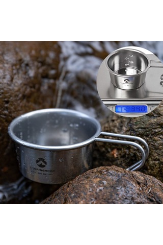 Fosenze 304 Paslanmaz Çelik Sierra Bardak, Dışarıda Isıtılabilir, İç Ölçekli, Taşınabilir Kamp Malzemesi, Ev Ve Outdoor Kullanıma Uygun 60ml Gümüş