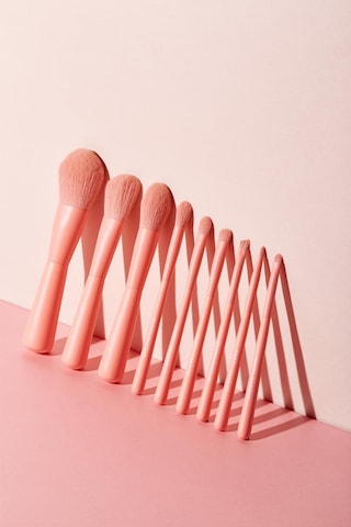 Hzl Makyaj Fırça Seti Çantalı 9lu Pembe-431