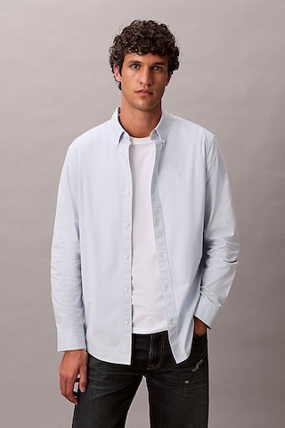 Calvin Klein Erkek Regular Fit Düğmeli Yaka Oxford Gömlek - Açık Mavi Plein Air