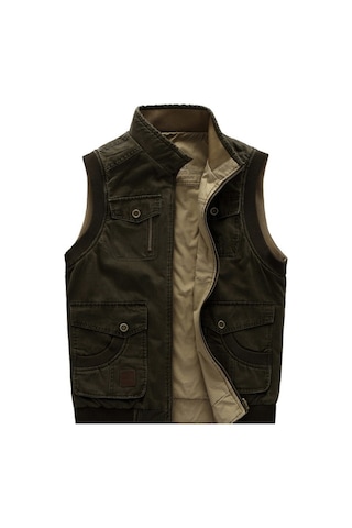 Sımıcg Gündelik Pamuklu Çift Taraflı Erkek Yelek Yeşil