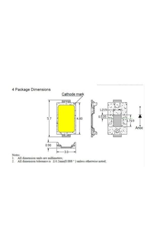5730 Smd Led Sıcak Beyaz 5.7 3.0mm 150ma 40-60lm 10 Adet