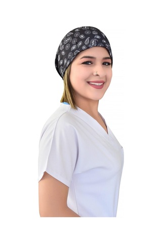 Unisex Siyah Otantik Hastane Doktor Hemşire Aşçı Cerrahi Bonesi Beyaz Beyaz
