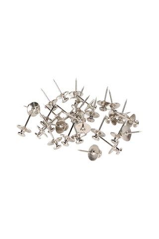 Mufunye 30 Adet Gümüş Renkli Çinko Alaşımlı İki Uçlu Paspas, Fotoğraf Duvarı Ve Softboard İçin Dıy Dekoratif Tak钉, Hafif Nesneleri Sabitleyen Taşınabilir Depolama Kutusu İçerir