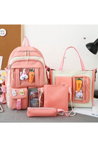 Ortaokul Öğrencileri İçin Büyük Kapasiteli Ve Yüksek Değerli Sırt Çantası Pembe