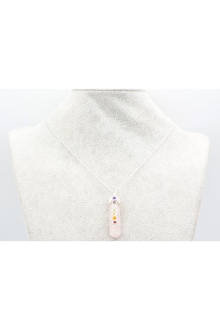 Murty99 Hakiki Doğal Çakra Taşlı Pembe Kuvars Kolye Ucu Pembe