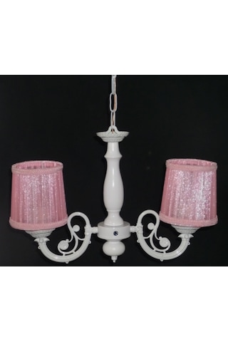 2 Li Pembe Başlıklı Kız Çocuk Odası Avizesi