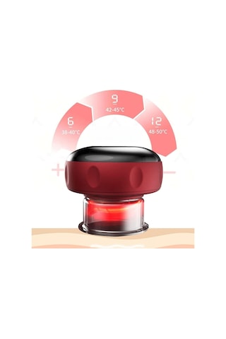 12 Kademeli Sıcaklık Emişli Bardak Çekme Terapisi, Vakumlu Masaj Aleti,terapi Cihazı Gua Sha-masaj Cihazı Beyaz