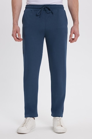 Tudors Erkek Slim Fit Dar Kesim Beli Bağcıklı 3 Cepli Geniş Paça Koyu Petrol Eşofman Altı-41913 Koyu Petrol