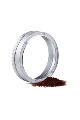 Wezone Kahve Tozu Tutucu Halka 58mm - Alüminyum Anti-kaçak, 6 Mıknatıslı, Elmas Desenli, Delonghi/breville Uyumlu - Gümüş Gümüş