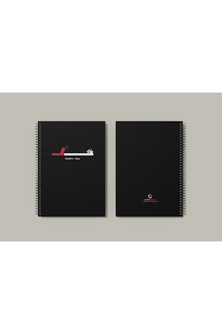 Notebook for Developers - Deadline - Siyah - Kısmi Lak'lı Sert Mukavva Kapak - 100 Yaprak - Kareli - Spiralli Defter