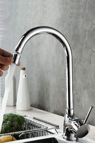 Kustar 360 Derece Oynar Başlıklı Çubuk Kol Mutfak Evye Bataryası