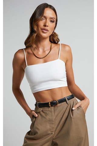 Seeh Beyaz Basic Kadın Crop Sh147 Standart