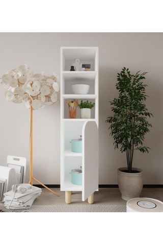 Parma 1 Kapaklı Mutfak Dolap, Kahve Köşesi, Çok Amaçlı Dolap Beyaz