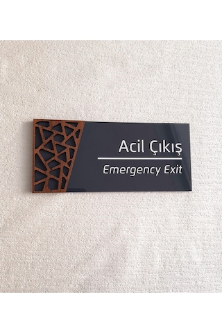 Wooden Serisi Acil Çıkış Uyarı Tabelası