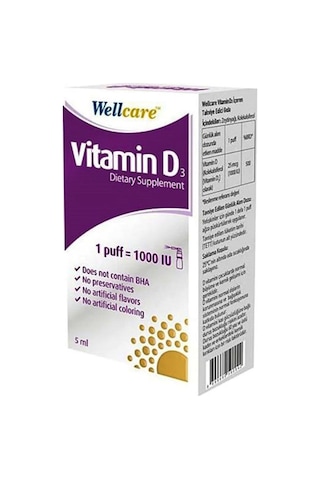 Wellcare Vitamin D3 1000Iu 5Ml Sprey