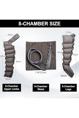 Vanenferse Lipedema İçin Lenfatik Drenaj Cihazı Bacakları Lenfatik Drenaj İçin 8 Hava Bölmeli Bacak Masajı Lipedema Karın Ve Kollar Compression Recovery Boots 30-240mmhg Ayarlanabilir Basınç
