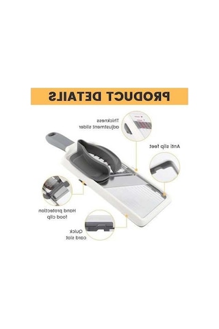 Createtech Antrasit Renkli Ayarlanabilir Paslanmaz Çelik Bıçağı, Peynir Rıhtımlı Mandolin Dilimleyici, Hızlı Kıyma, Taşınan Antrasit