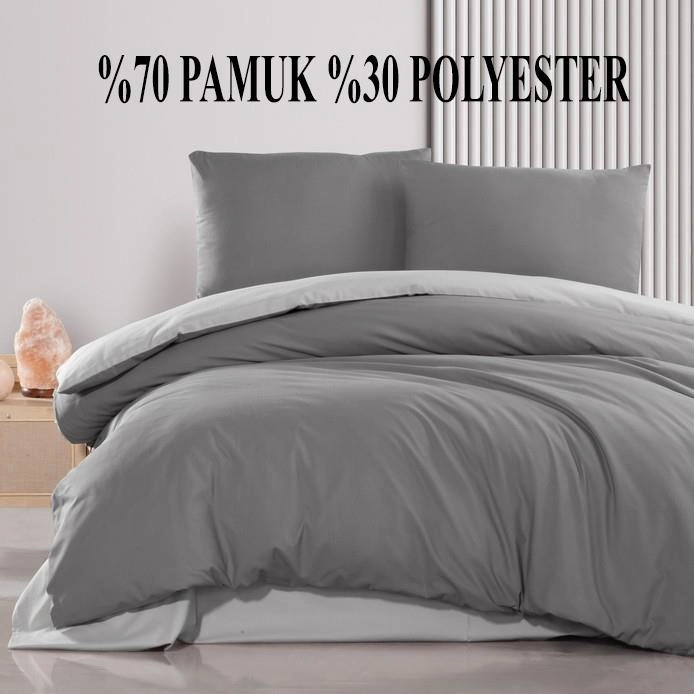 Schafer Mia Çift Kişilik Nevresim Takımı Antrasit 200x220 Cm Nevresim, 240x260 Cm Çarşaf, 2 Yastık Kılıfı Renkli