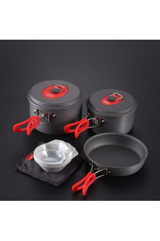 Alocs 3 4 Kişilik Tencere Tava Seti Loveluke Gurme Serisi Çok Renkli