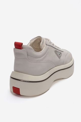Marcomen Erkek Kalın Tabanlı Sneaker Ayakkabı Gerçek Deri Mc 23136 Beyaz