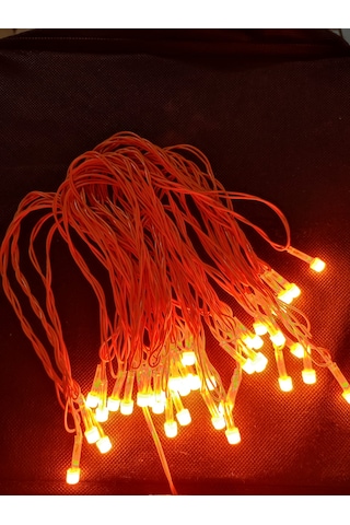 Turuncu 10 Metre Led Işık 220volt Dekor Ledi - Yılbaşı Ağacı Ledi Turuncu