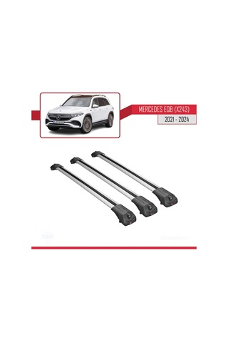 Mercedes Eqb X243 2021 Ve Sonrası İle Uyumlu Ace-1 Ara Atkı Tavan Barı Gri 3 Adet Bar