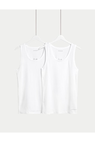 Marks & Spencer 2'li Supima Atlet Seti T14001683a Beyaz