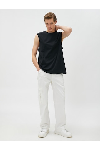 Koton Basic Atlet Bisiklet Yaka Pamuklu Siyah 3sam30029mk 3SAM30029MK999 Siyah