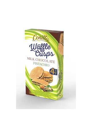 Conitta Waffle Crisps - Antep Fıstıklı Sütlü Çikolatalı Gofret 100 Gr. 1 Paket