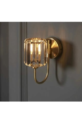 Bohem Aydınlatma Cam Taşlı Gold Duvar Apliği Modern Aplik Gold