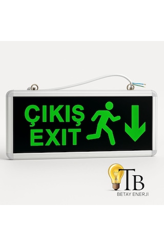 Venso Aşağı Çıkış Işıldak Led Aşağı Tabela Çift Yönlü 2 Adet Açık Yeşil