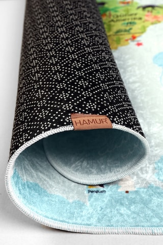 Dünya Haritası Oyun Matı 120x160 cm Bebek Çocuk Halısı Mavi Yenidoğan Yumuşak Aktivite Etkinlik Örtüsü