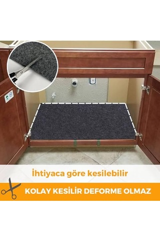 Beylini Lavabo Altı Matı Sıvı Geçirmez Kaymaz Taban Evye Dolap Paspası 60x76 Cm Açık Indigo