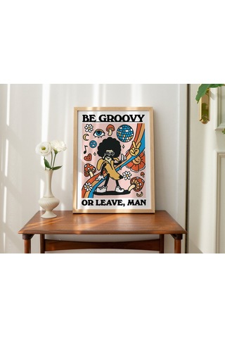 Groovy Retro, Funky Banana Poster, Groovy Ol Ya Da Git, 1980'ler Psikedelik Sanatı
