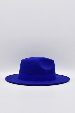 Külah Kadın Saks Mavi Boater Fedora Fötr Şapka Panama Kasket - Standart Saks Mavi