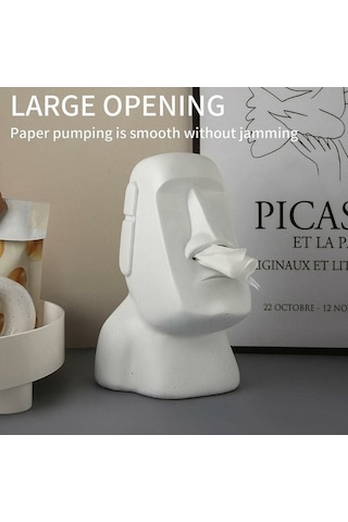 Novahub Moai Doku Kutusu Tutucusu: Mutfak, Yatak Odası, Ofis Dekoru - Reçine Doku Dispenseri Diğer