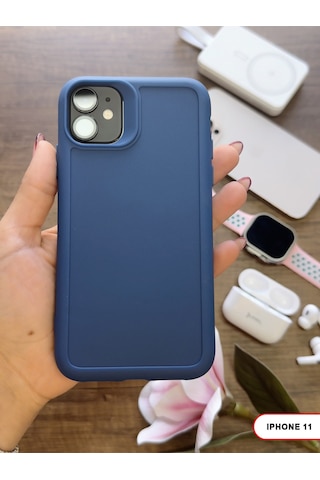 Apple iPhone 11 Uyumlu Kamera Korumalı Darbeye Dayanıklı Renk Atmayan Keep Silikon Kılıf Lacivert