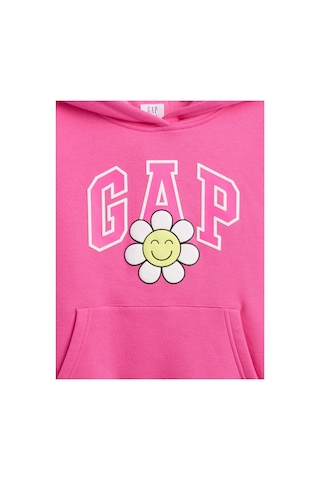 Kız Çocuk Relaxed Gap Logo Kapüşonlu Sweatshirt Pembe