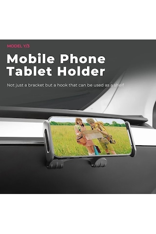 Tesla Model 3 / Y Araba Arka Koltuk Telefon Tablet Tutucu, Stil: Parantez Taban