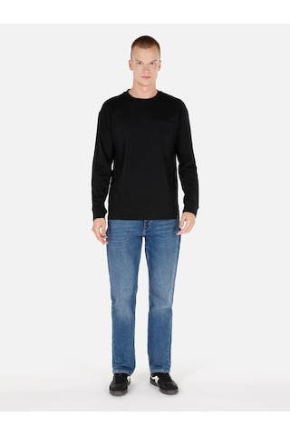 Colin's Colins Regular Fit Bisiklet Yaka Basic Siyah Erkek Uzun Kol Tişört Cl1065666 Siyah