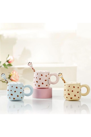 Zürafa Temalı Seramik Kupa 1966 Bebek Mavi