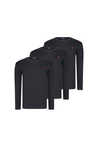 Üçlü Set T8588 Dewberry Yuvarlak Yaka Erkek Sweatshırt-siyah-siyah-siyah Siyah-siyah-siyah