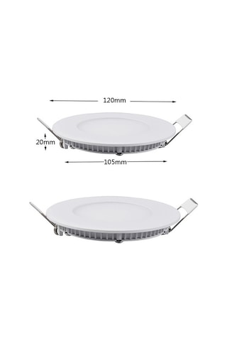6W Yuvarlak Slim Kasa Led Panel Armatür- 10 Ad Beyaz