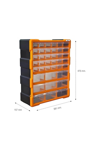 Çekmeceli 39'lu Takım Çantası Plastik Organizer Vida Dübel Civata Kutusu Bölmeli Avadanlık Monoblok