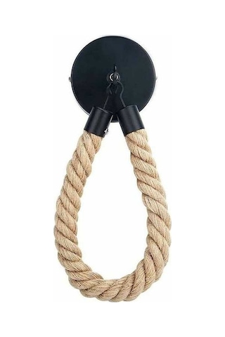 Novahub Tuvalet Kağıdı Tutucu Halatlı Duvara Montajlı, Dayanıklı Jüt Ve Metal, Dekoratif Tuvalet Kağıtlığı Askısı Diğer