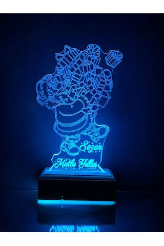 Kişiye Özel Hediye 3D Yeni Yıl Noel Baba Masaüstü Led Lamba
