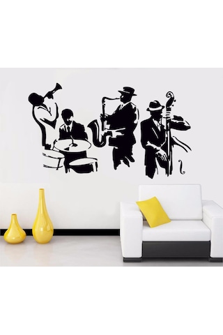 Jazz Grubu Müzik Duvar Sticker 120 x 71 Cm