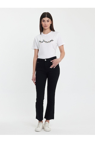 Ltb Lynda X Cropped Flare Kadın Jean Pantolon 010095156215712 - 200 Siyah