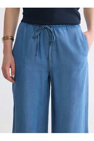 Lcw Comfort İndigo Beli Lastikli Wideleg Kadın Jean Pantolon