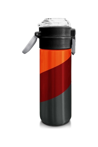 Coral High 500 Ml Paslanmaz Çelik Okul Termosu/suluk/matara - Erkek Çocuk - Turuncu Bordo Desenli - Sızdırma Yapmaz Çok Renkli